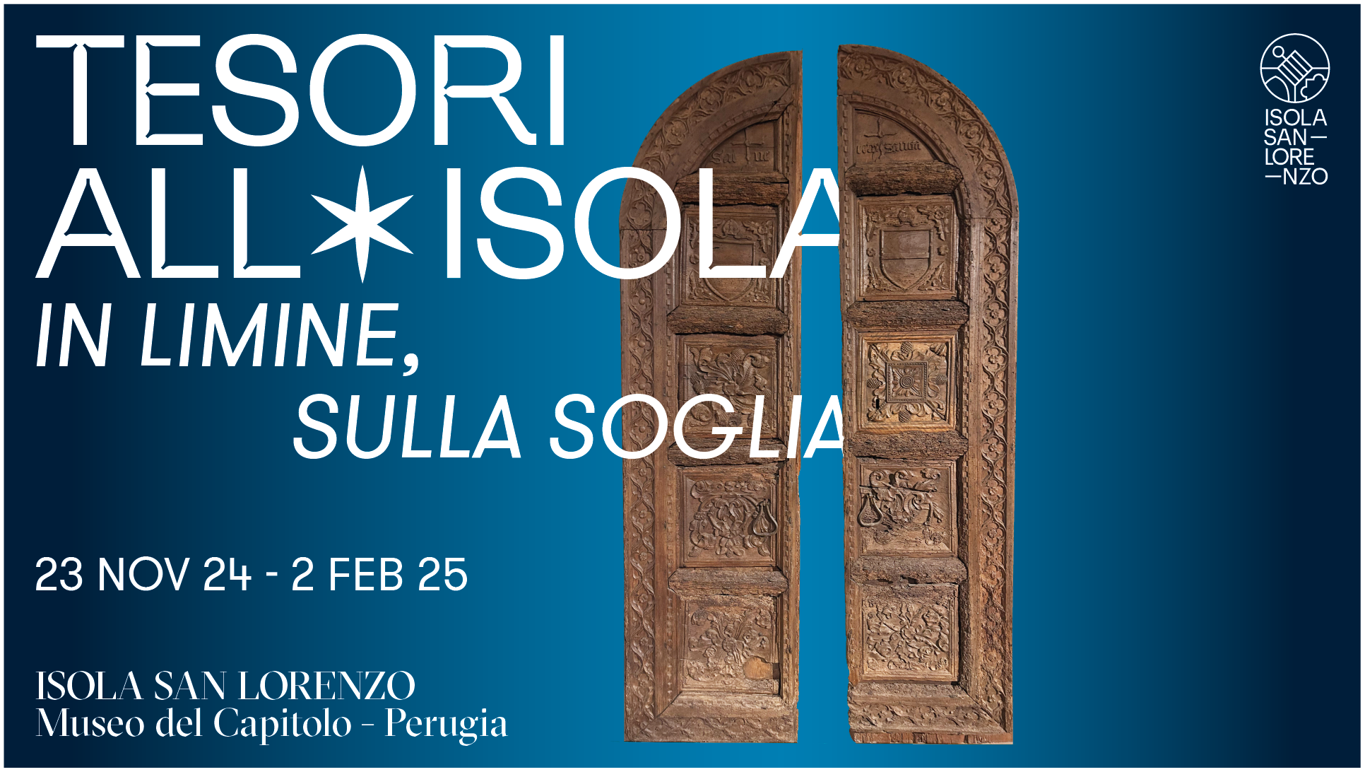 Isola San Lorenzo, torna “Tesori all’Isola” con l’esposizione “In limine. Sulla soglia” legata al Natale e al Giubileo