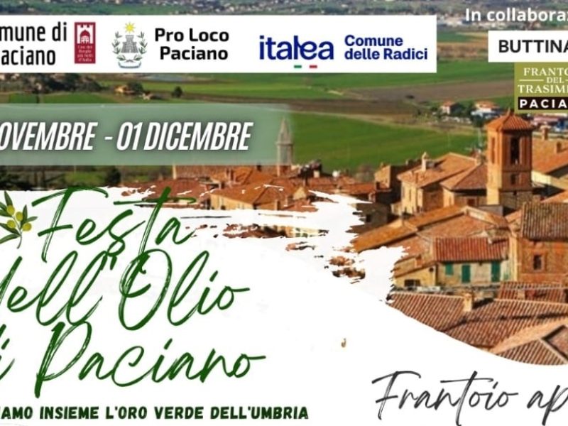 A Paciano torna la Festa dell’Olio, per celebrare l’oro verde dell’Umbria